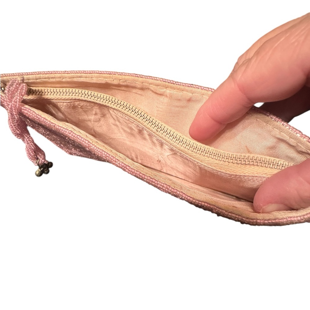 Elegant Pink Seed Beaded Clutch - Picture 8 of 10